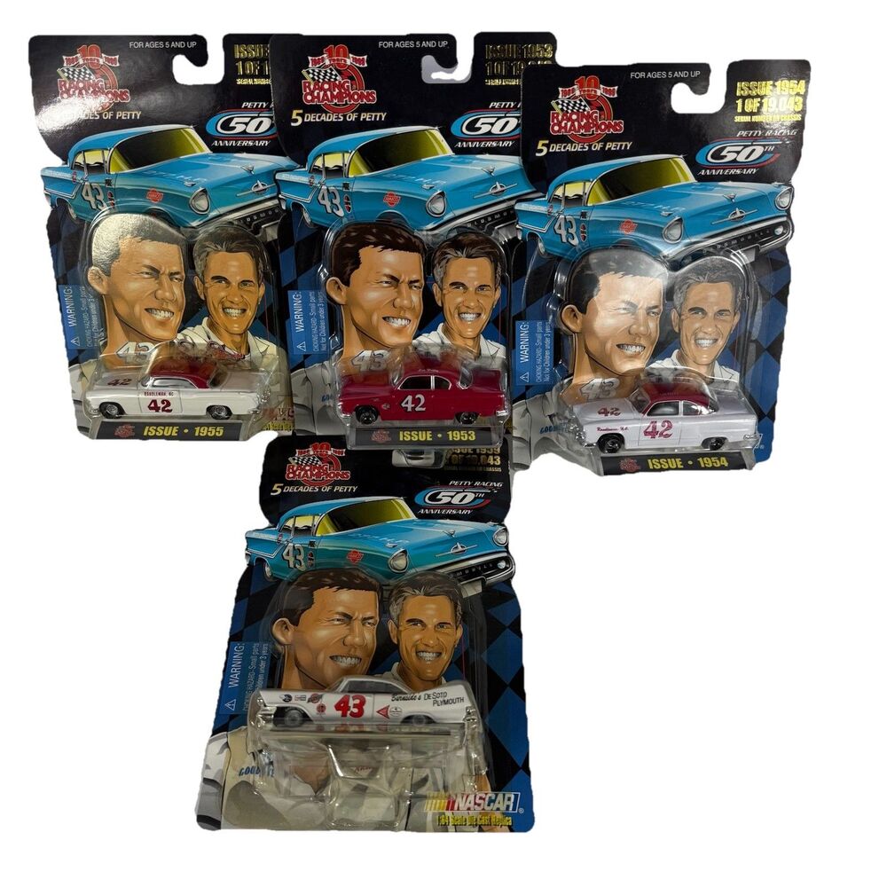 Racing Champions 5 Decades of Petty NASCAR Diecast 1:64 Lot of 4 Sealed n13